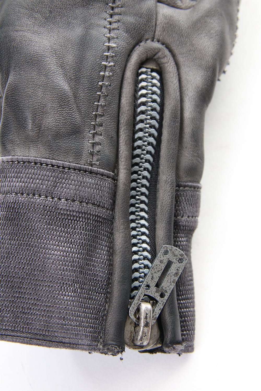 Horse leather cold dye over lock glove