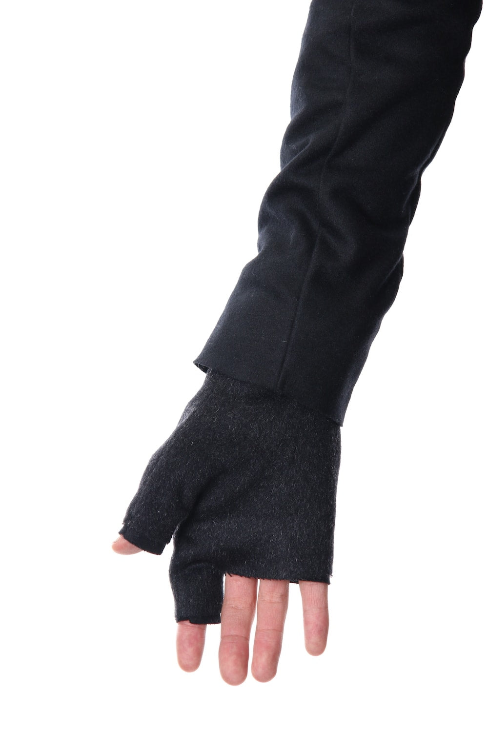 Pure cashmere needle punch fingerless glove