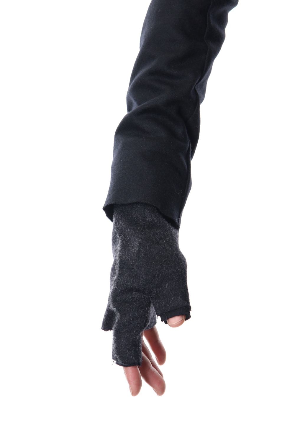 Pure cashmere needle punch fingerless glove