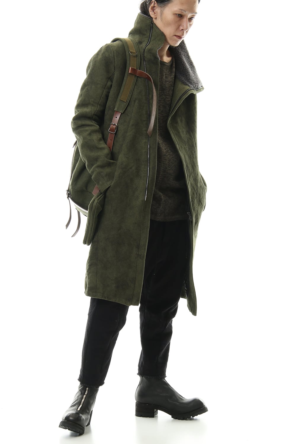 Jute x Cotton Military Twill Bag Attached Bag Pack Khaki