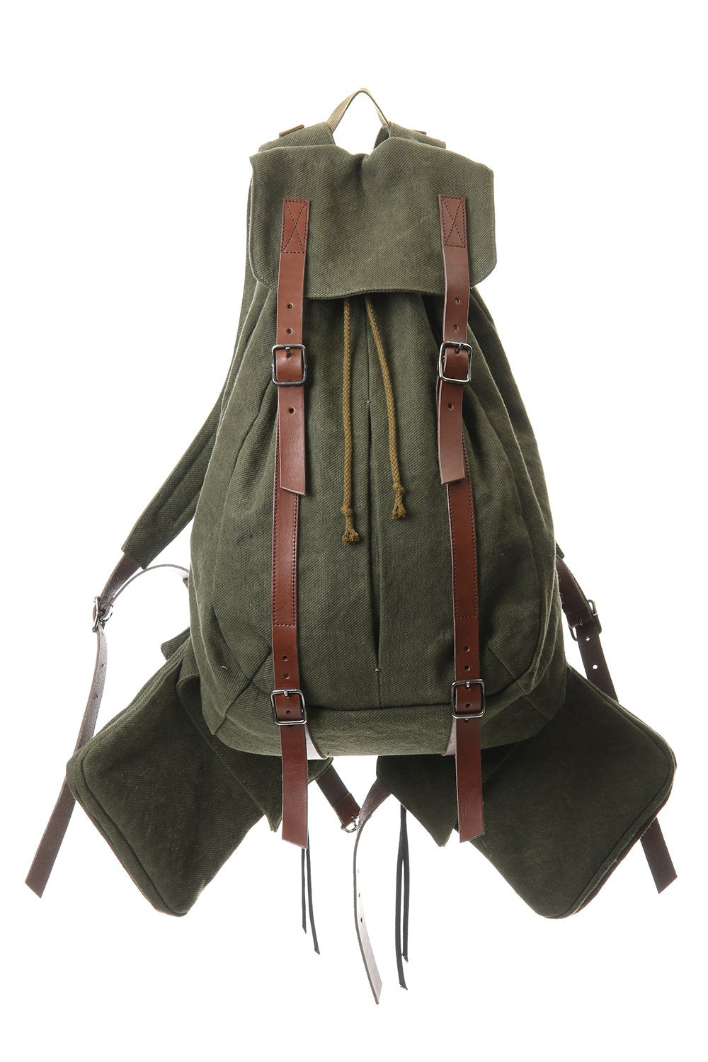 Jute x Cotton Military Twill Bag Attached Bag Pack Khaki
