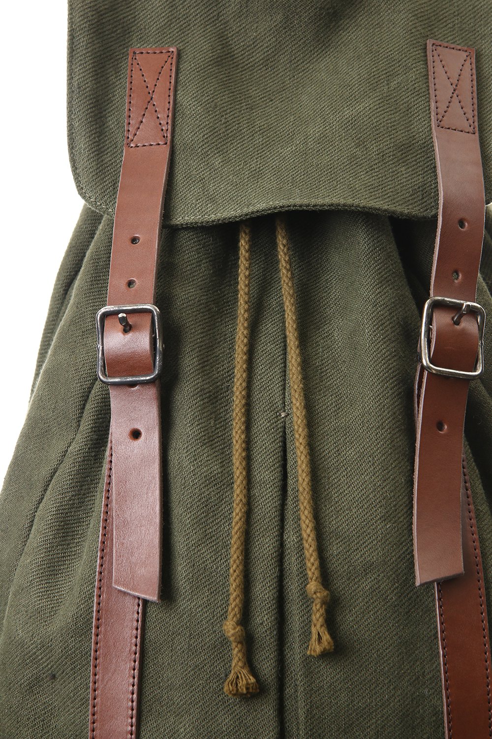 Jute x Cotton Military Twill Bag Attached Bag Pack Khaki