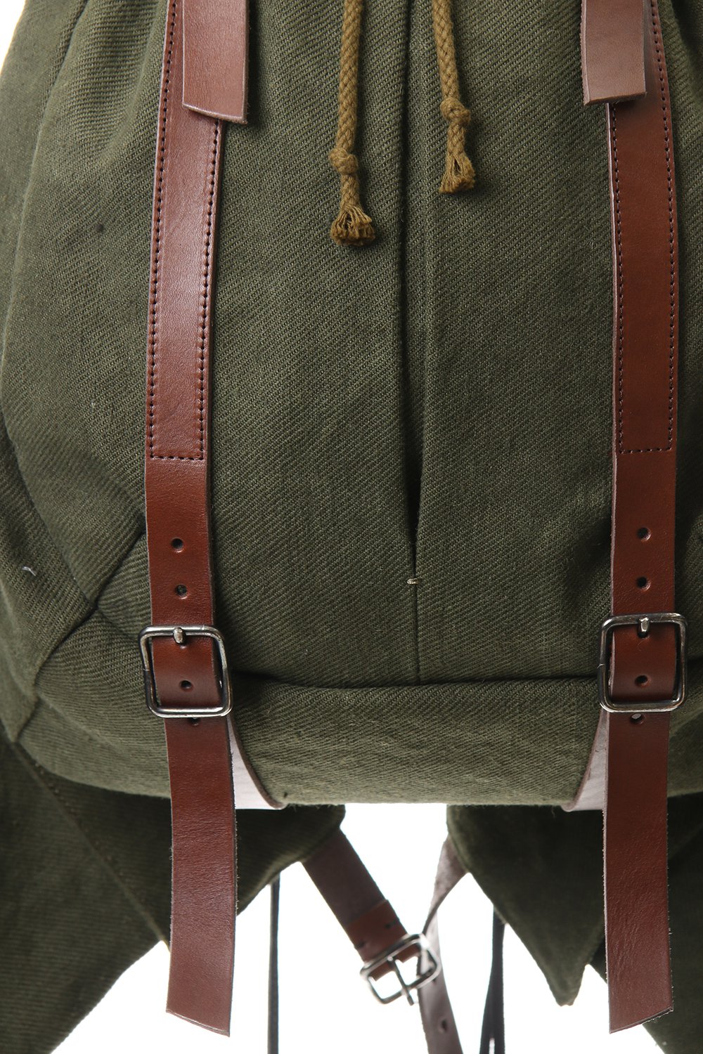 Jute x Cotton Military Twill Bag Attached Bag Pack Khaki