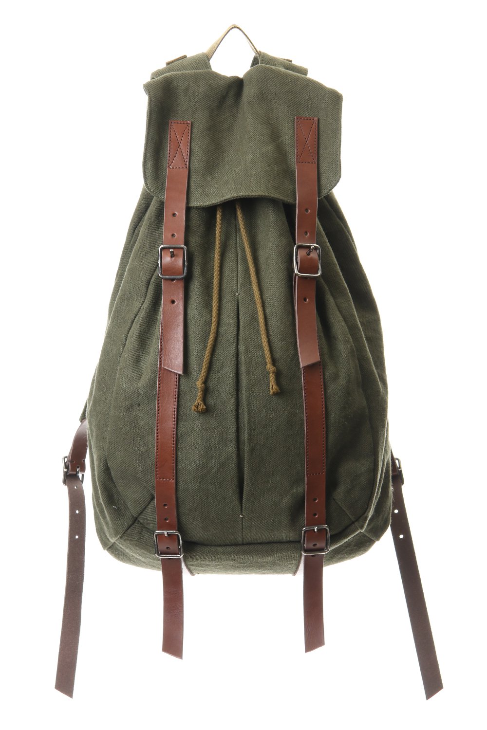 Jute x Cotton Military Twill Bag Attached Bag Pack Khaki