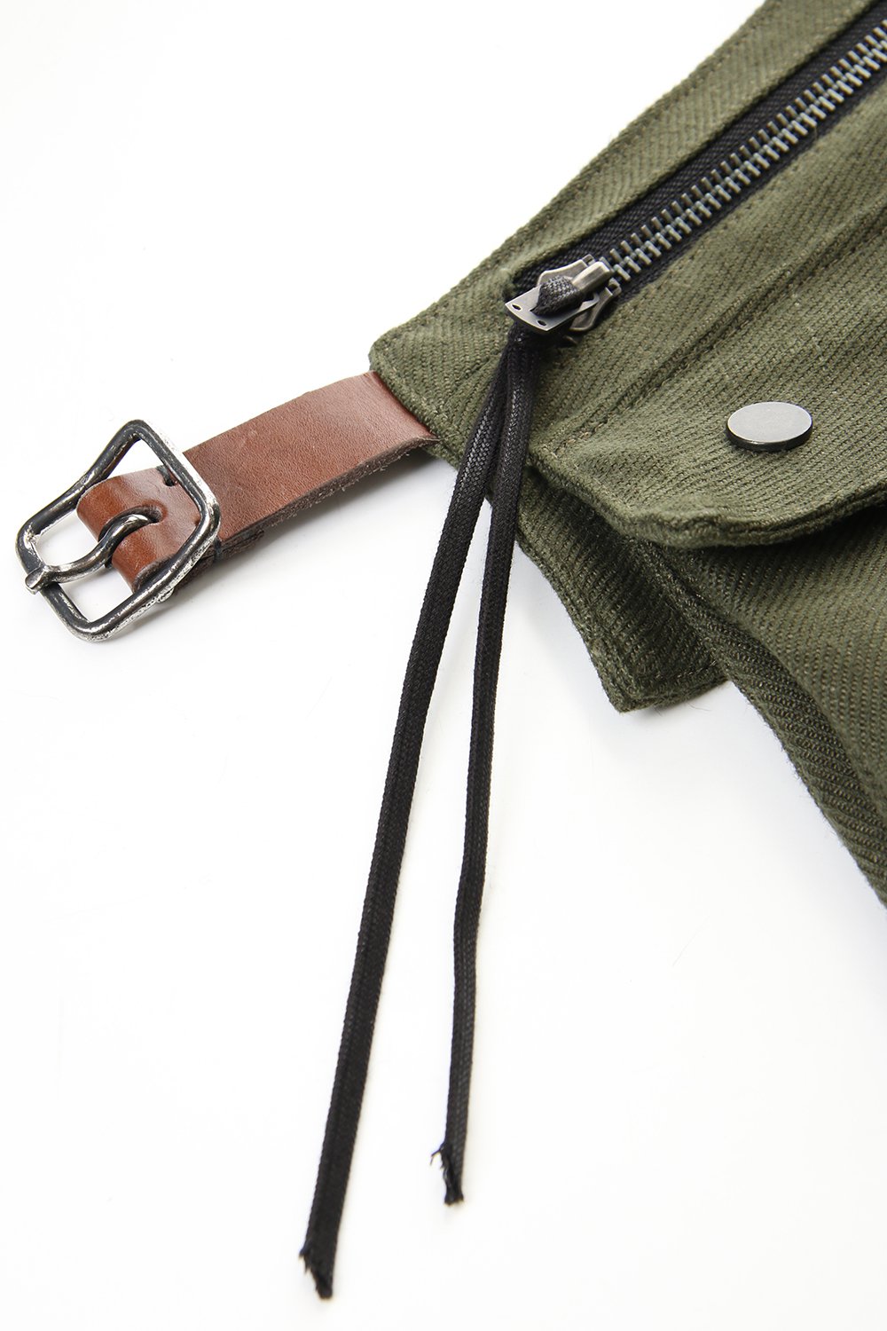 Jute x Cotton Military Twill Bag Attached Bag Pack Khaki