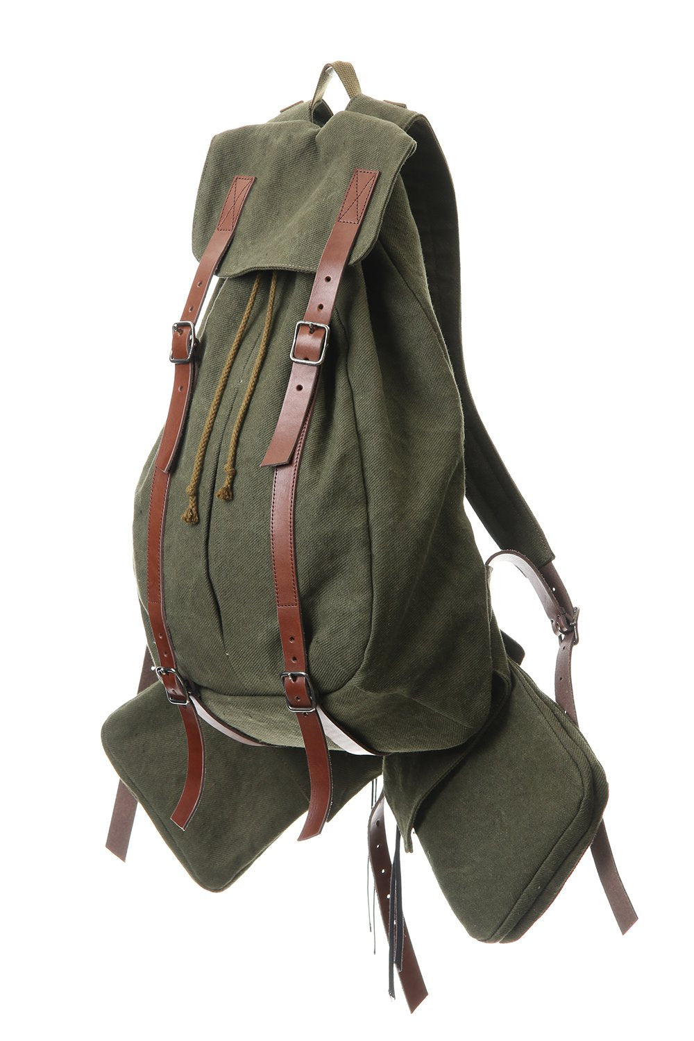 Jute x Cotton Military Twill Bag Attached Bag Pack Khaki