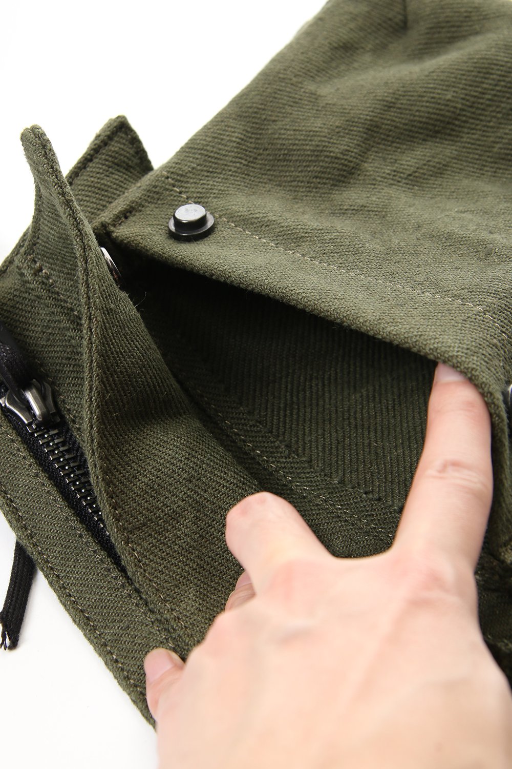 Jute x Cotton Military Twill Bag Attached Bag Pack Khaki