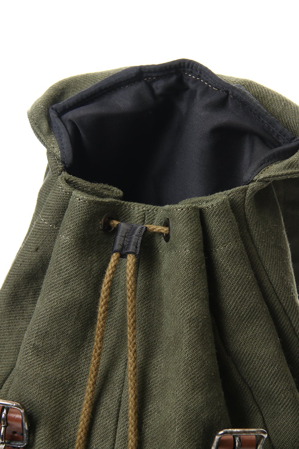 Jute x Cotton Military Twill Bag Attached Bag Pack Khaki