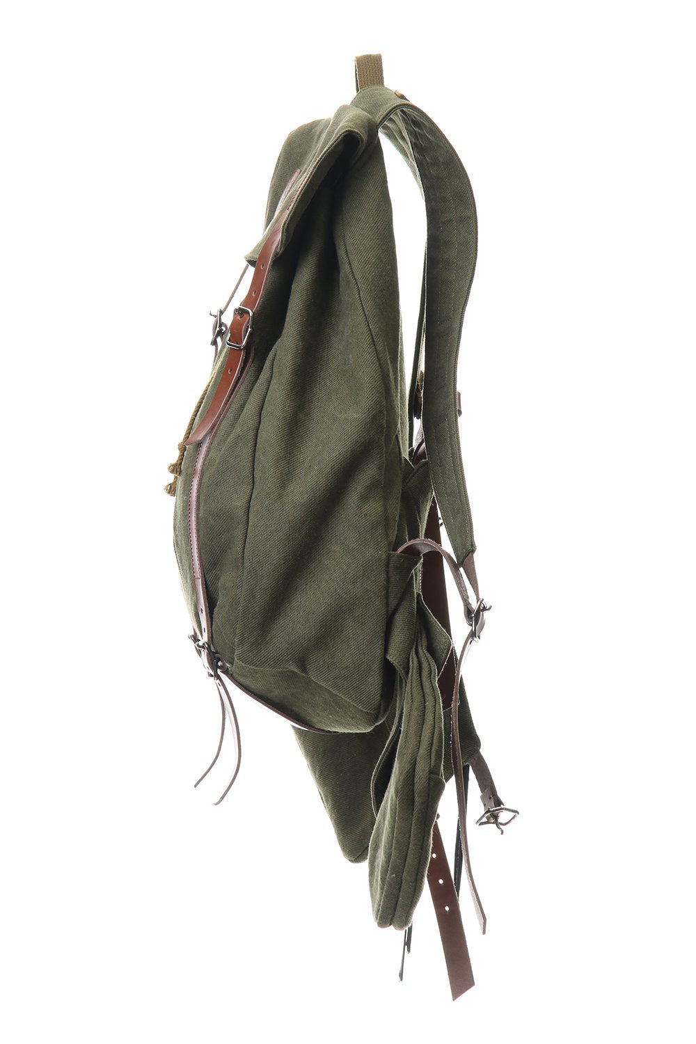 Jute x Cotton Military Twill Bag Attached Bag Pack Khaki