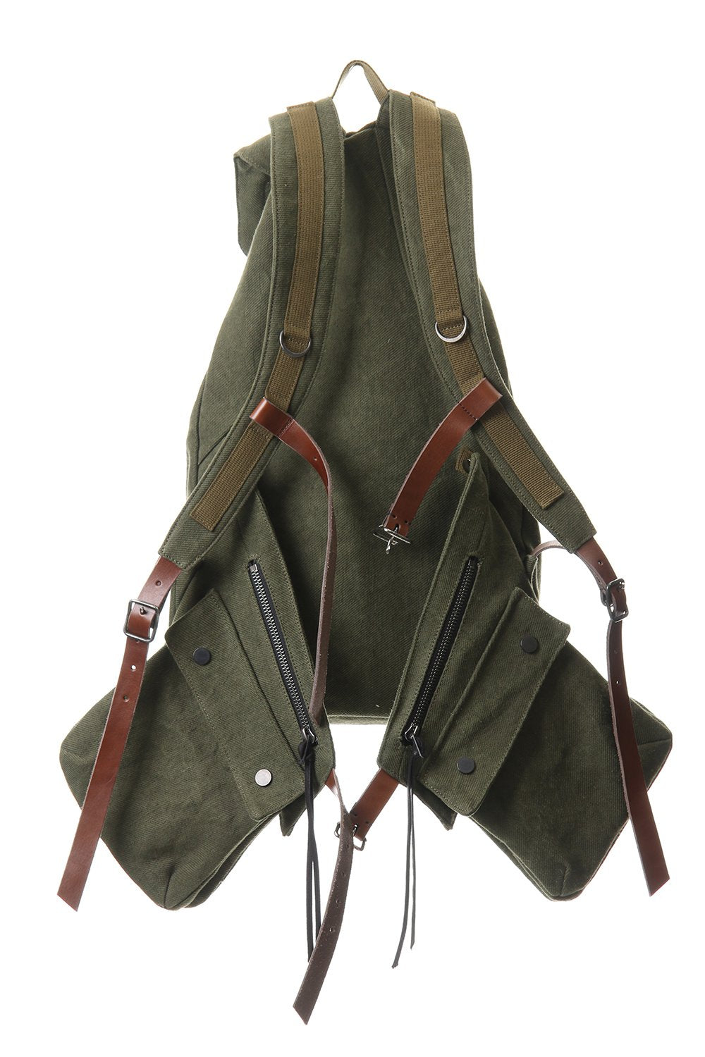 Jute x Cotton Military Twill Bag Attached Bag Pack Khaki