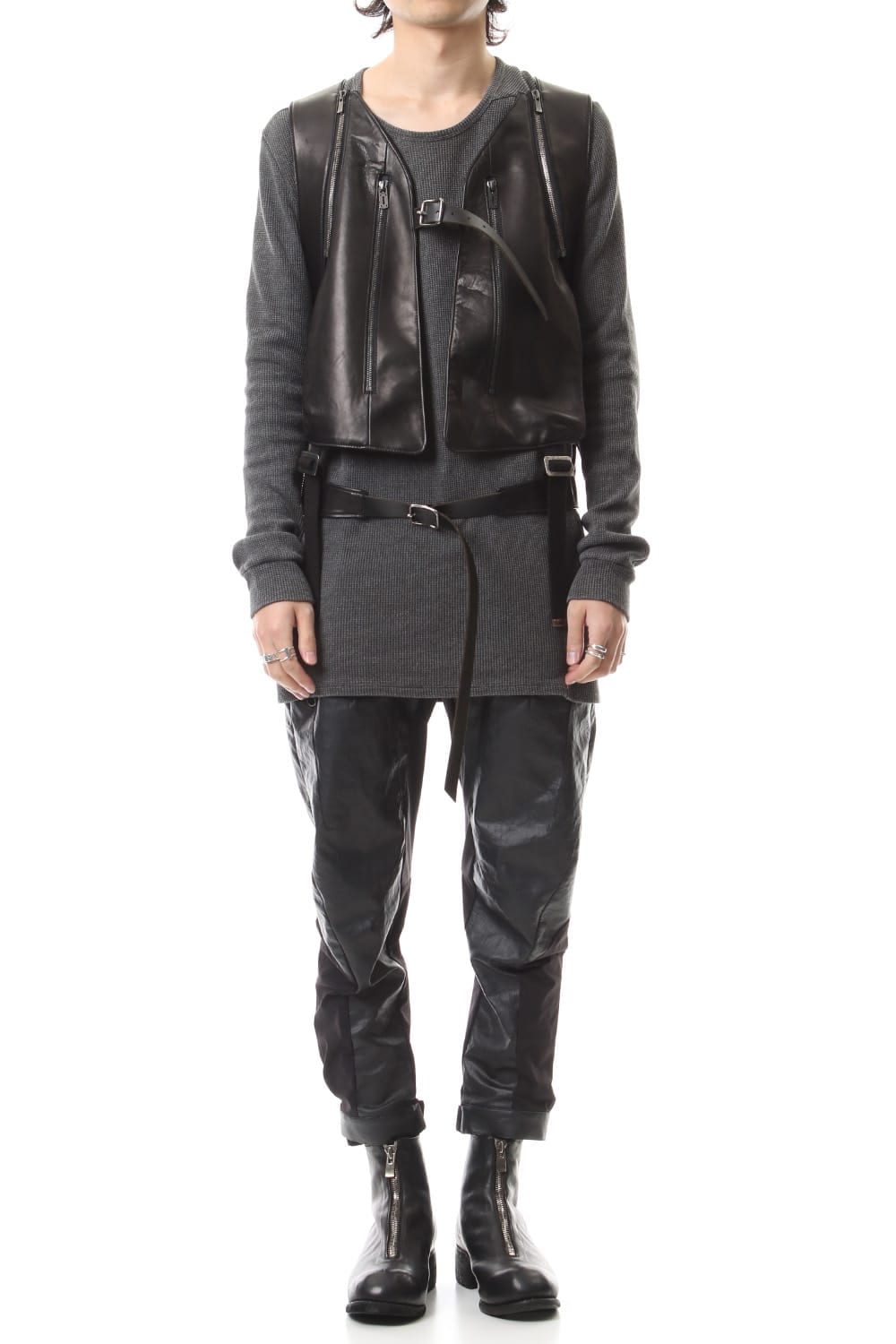 Horse Leather Vest Attached Back Pack