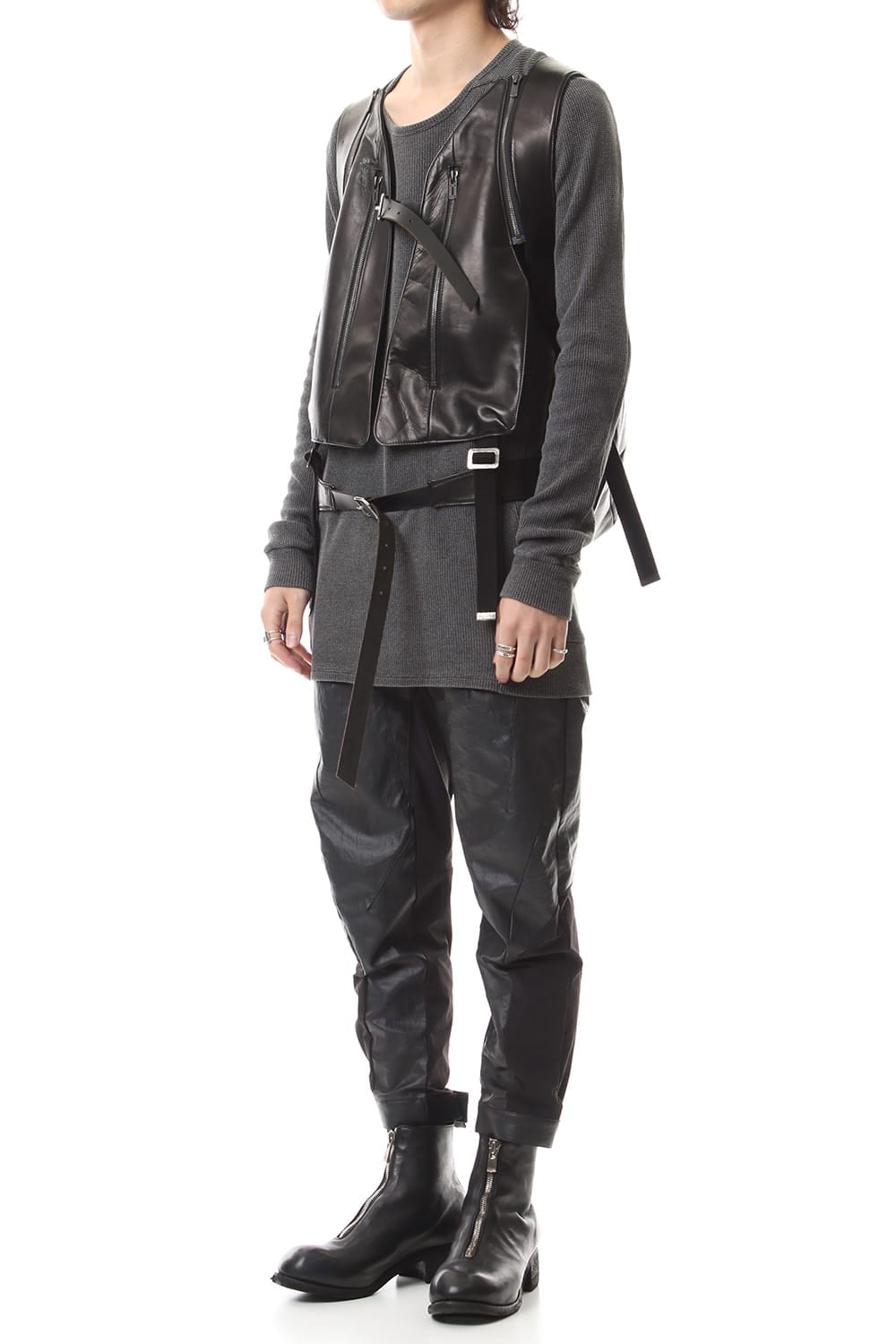 Horse Leather Vest Attached Back Pack