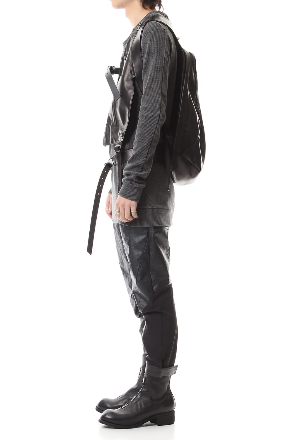 Horse Leather Vest Attached Back Pack