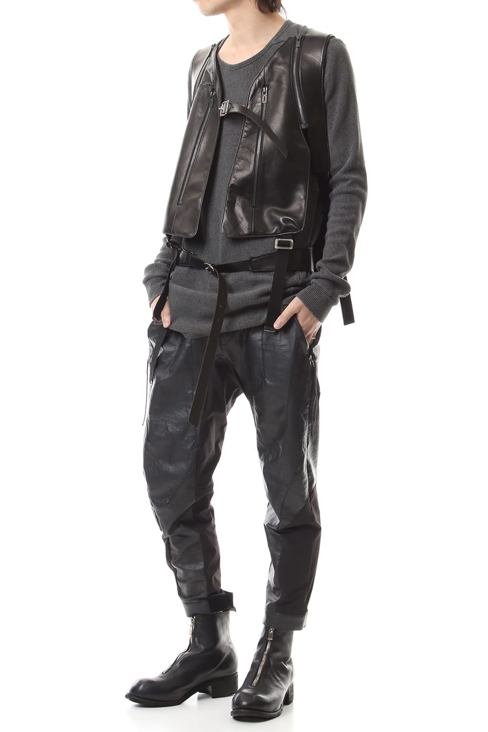 Horse Leather Vest Attached Back Pack