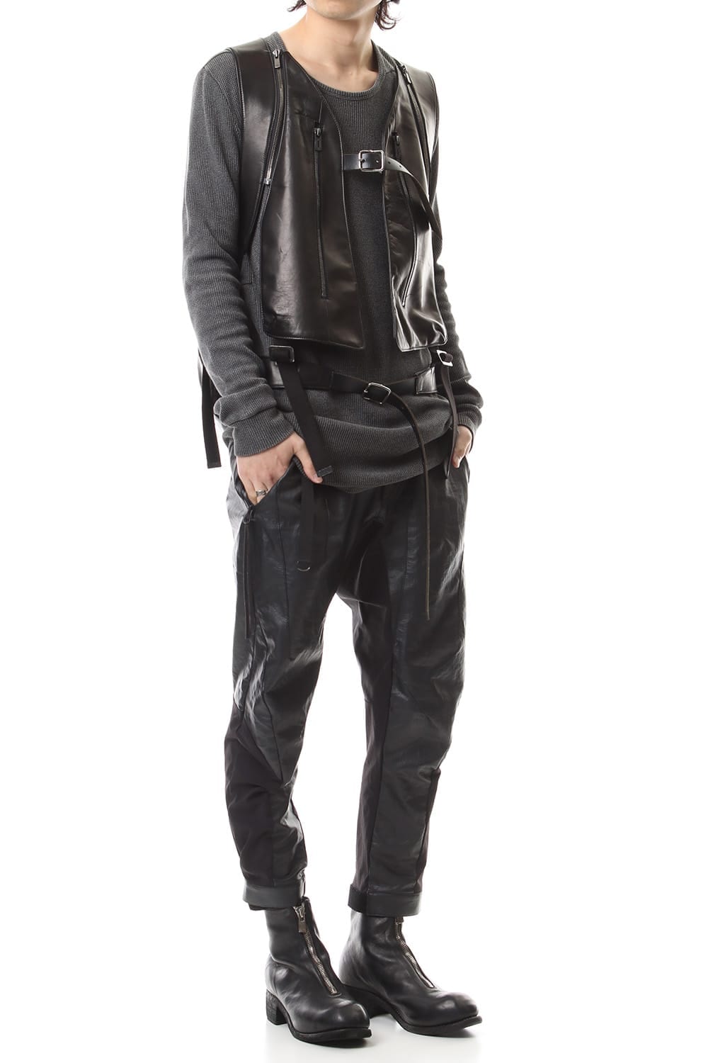 Horse Leather Vest Attached Back Pack