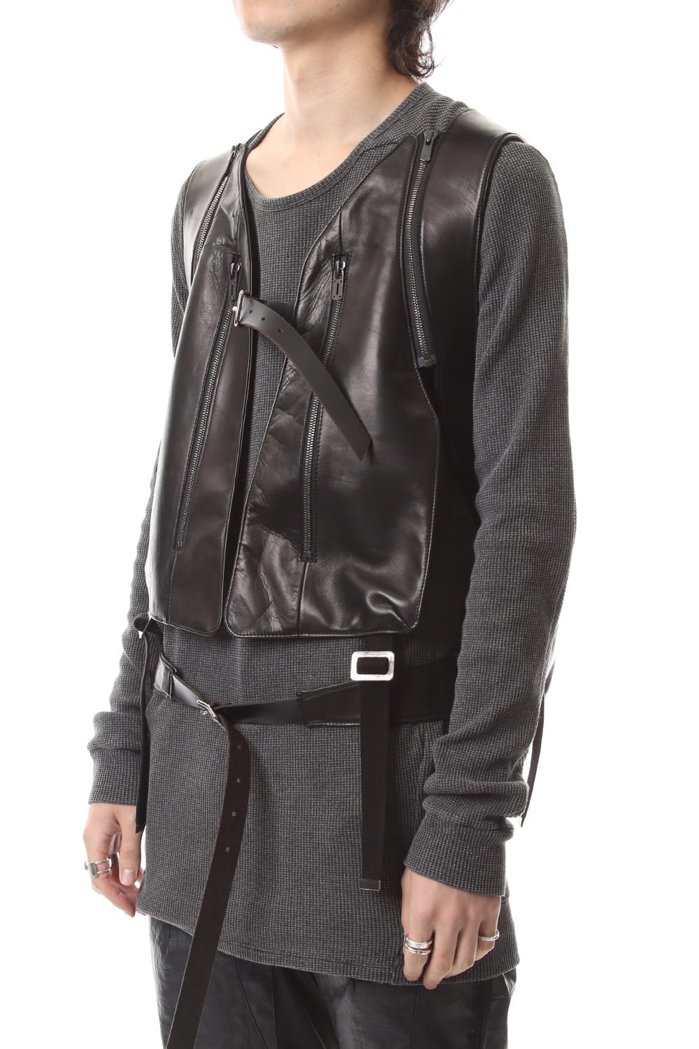 Horse Leather Vest Attached Back Pack