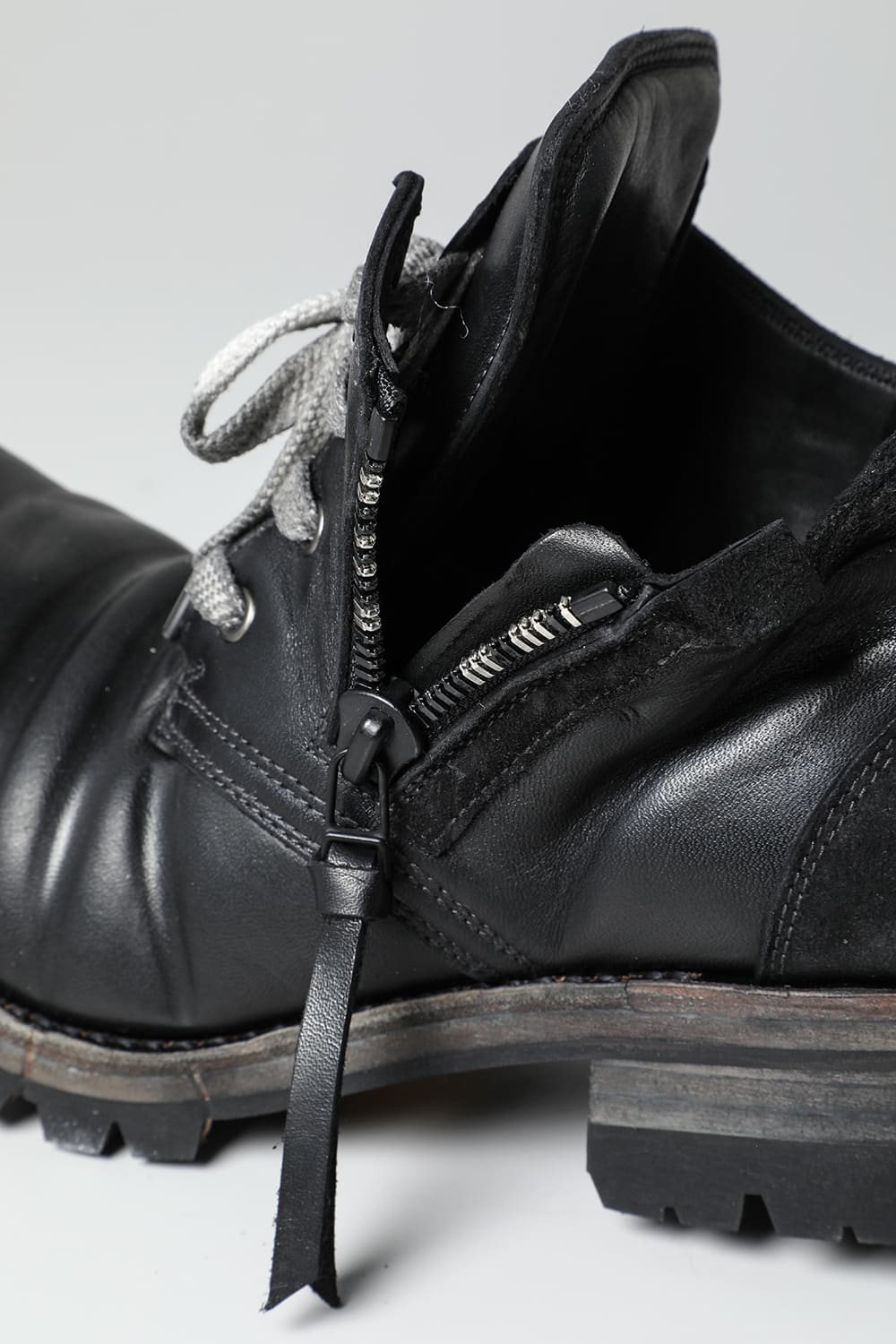 Horse Leathe Sneaker Derbyy Shoes Black