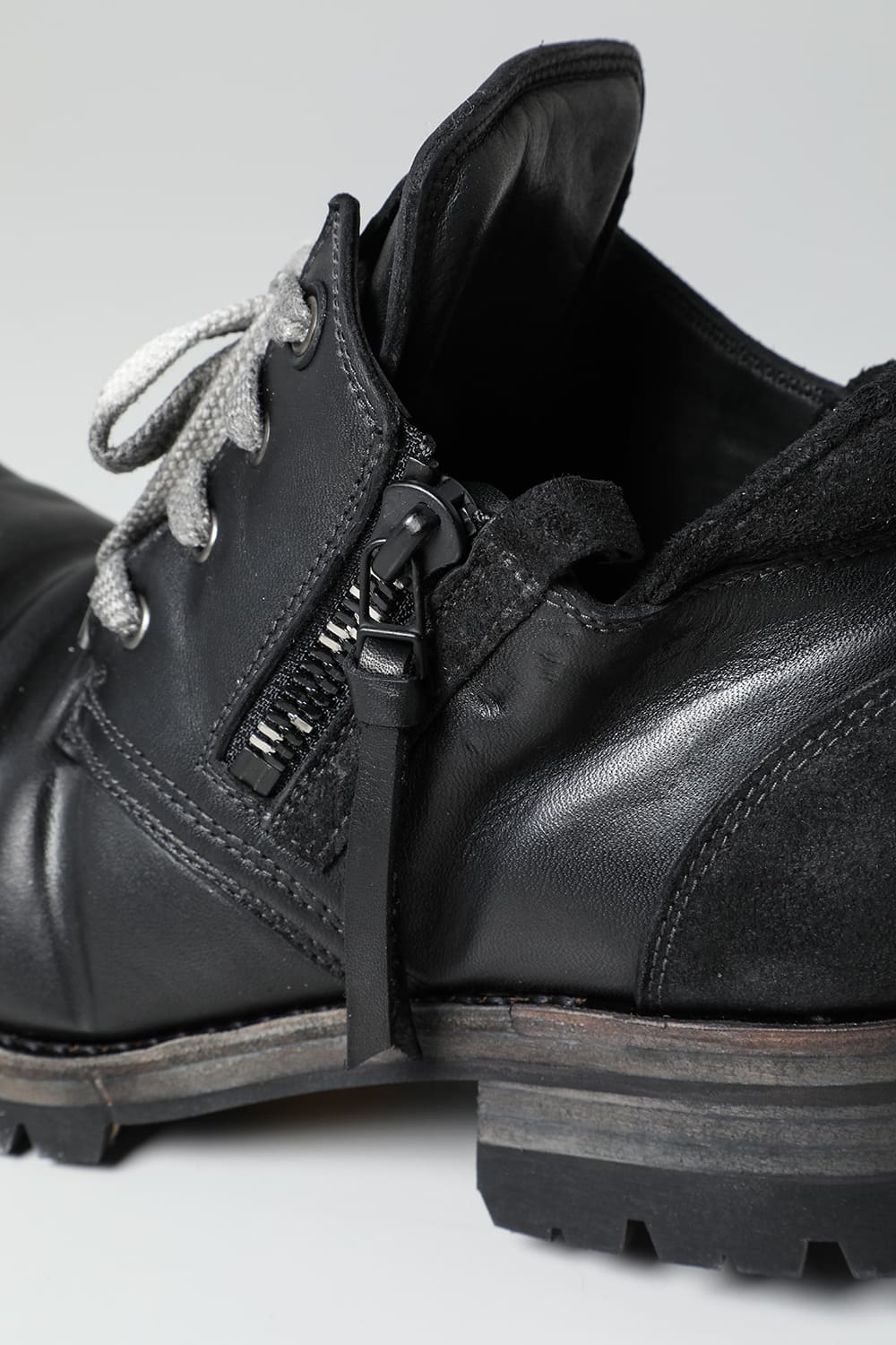 Horse Leathe Sneaker Derbyy Shoes Black