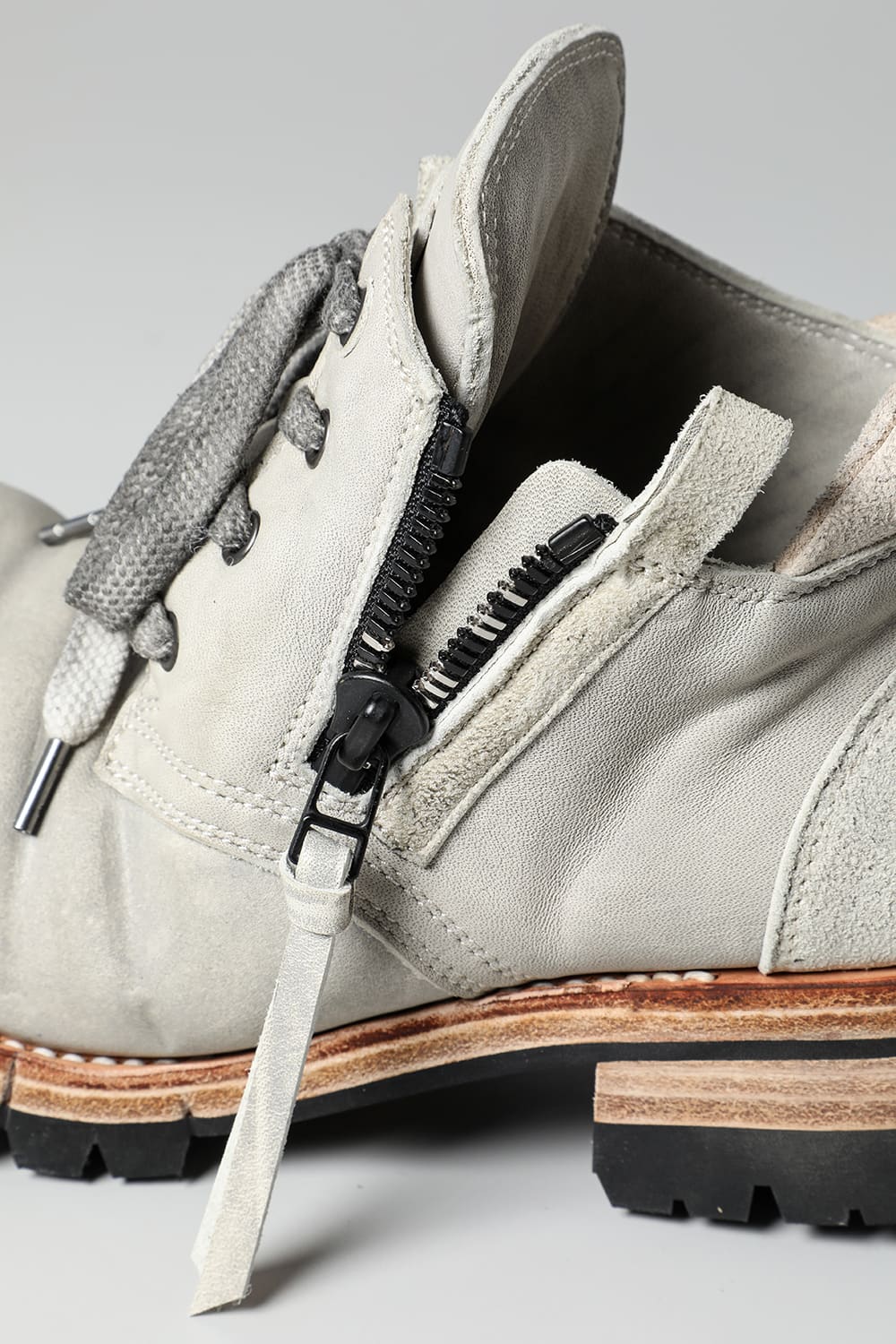 Horse Leathe Sneaker Derbyy Shoes Dusty White