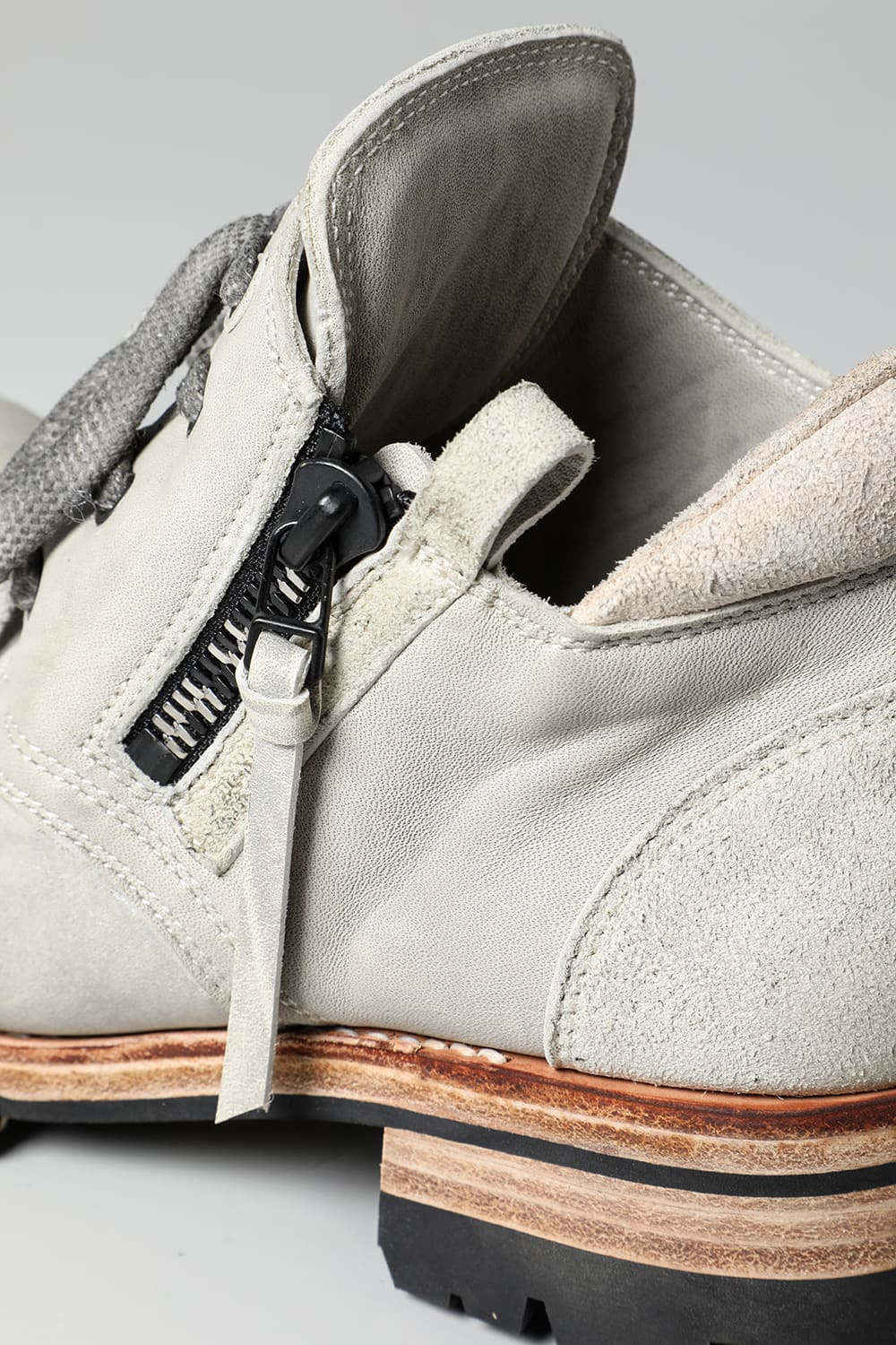 Horse Leathe Sneaker Derbyy Shoes Dusty White