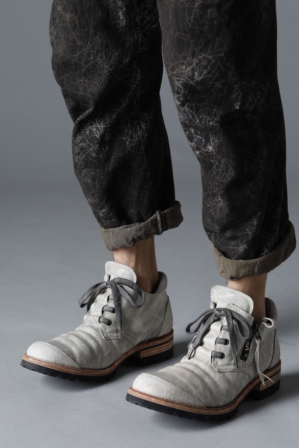 Horse Leathe Sneaker Derbyy Shoes Dusty White