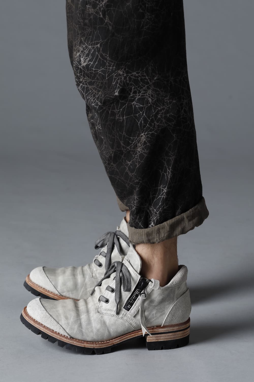 Horse Leathe Sneaker Derbyy Shoes Dusty White