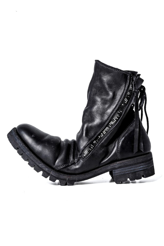 Horse Leather Back Lace-up Boots