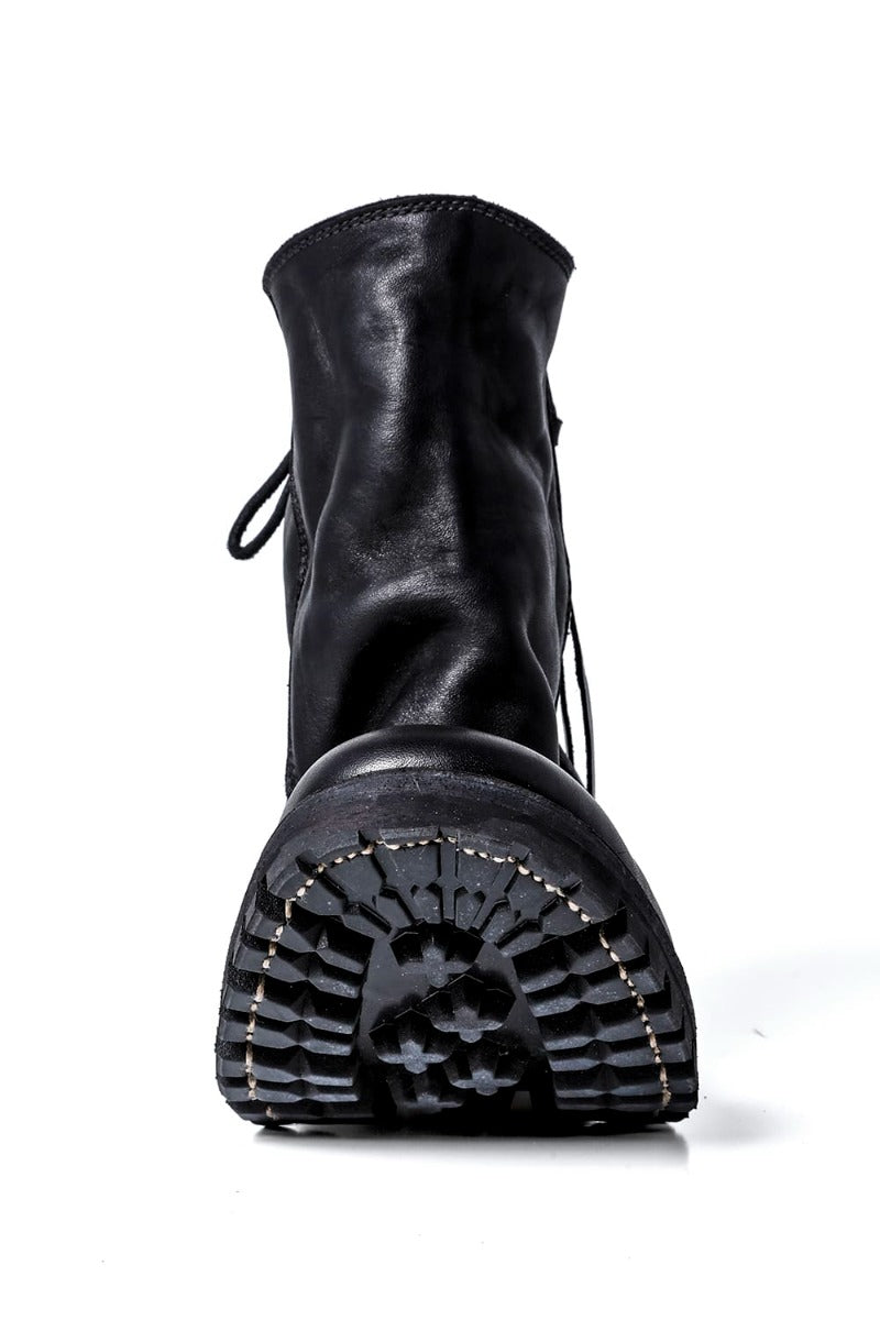 Horse Leather Back Lace-up Boots