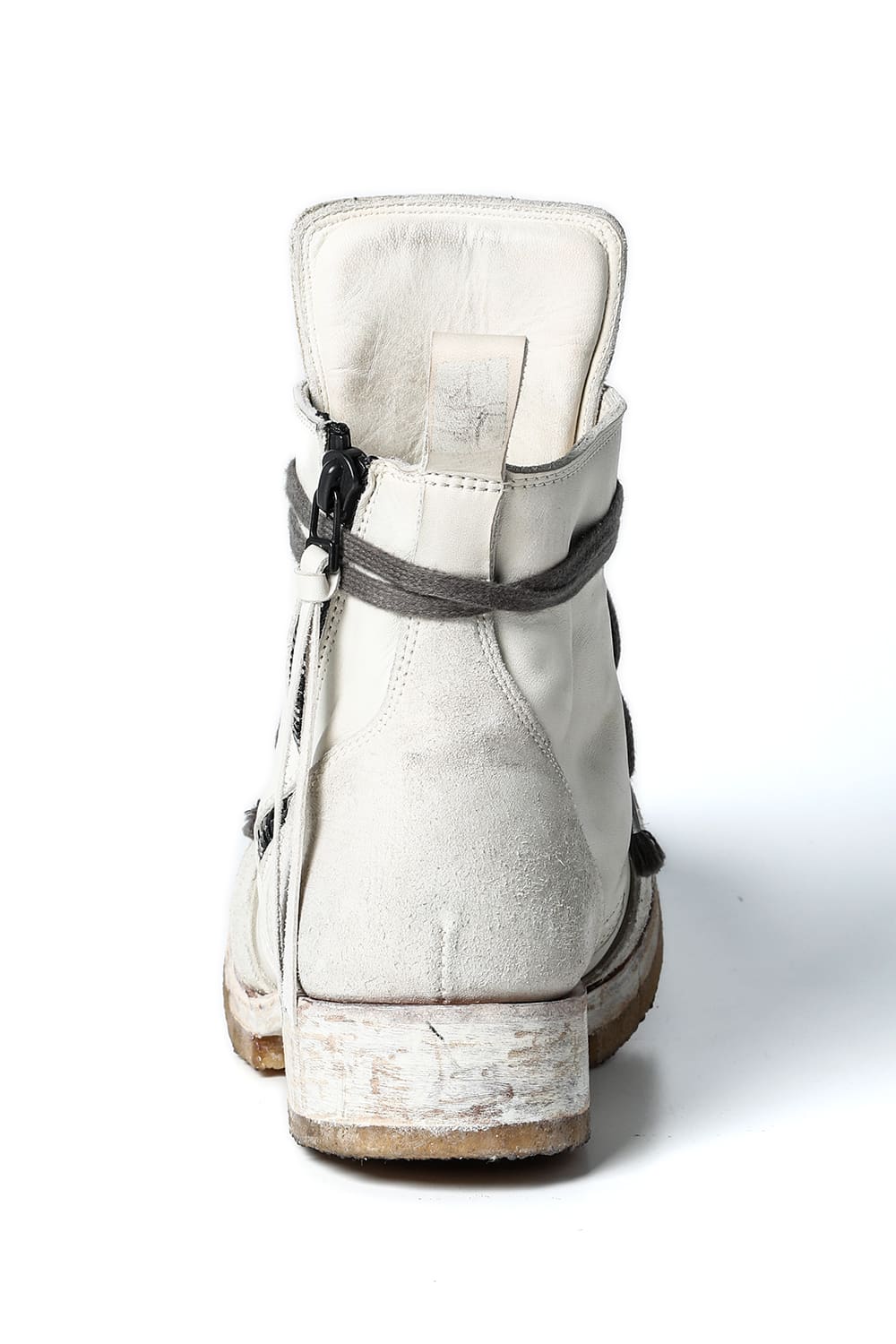 Horse Leather Ankle Boots   Bone White