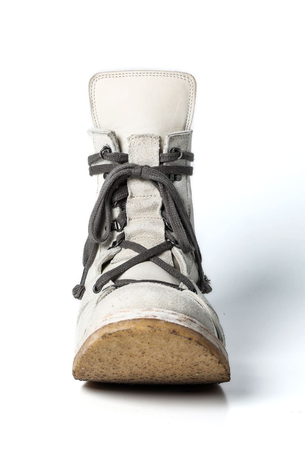 Horse Leather Ankle Boots   Bone White