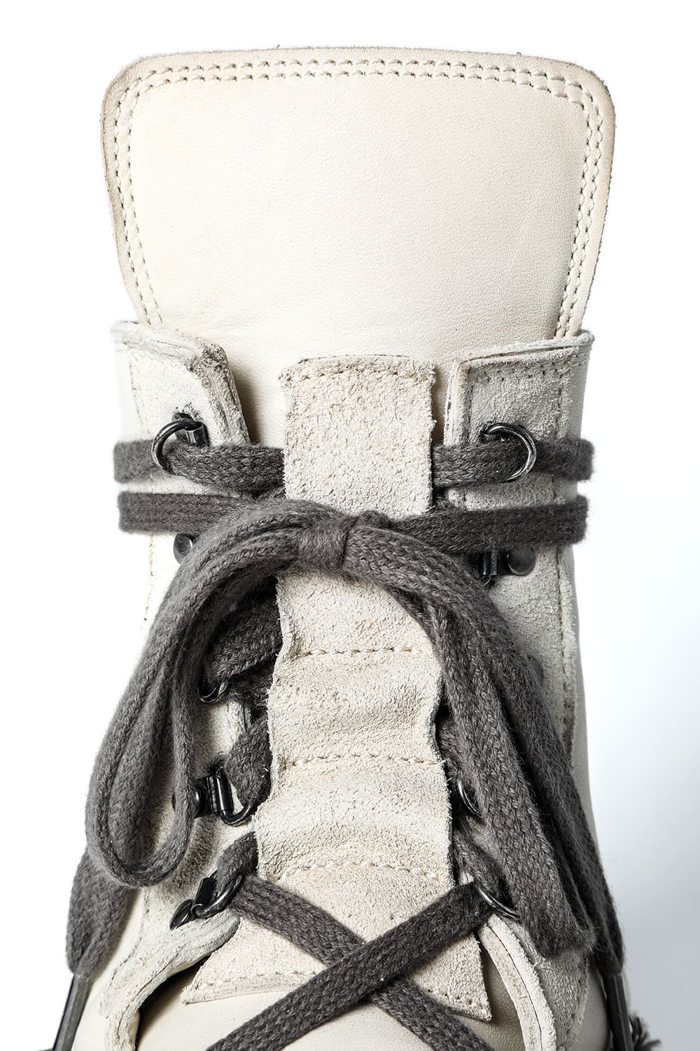 Horse Leather Ankle Boots   Bone White