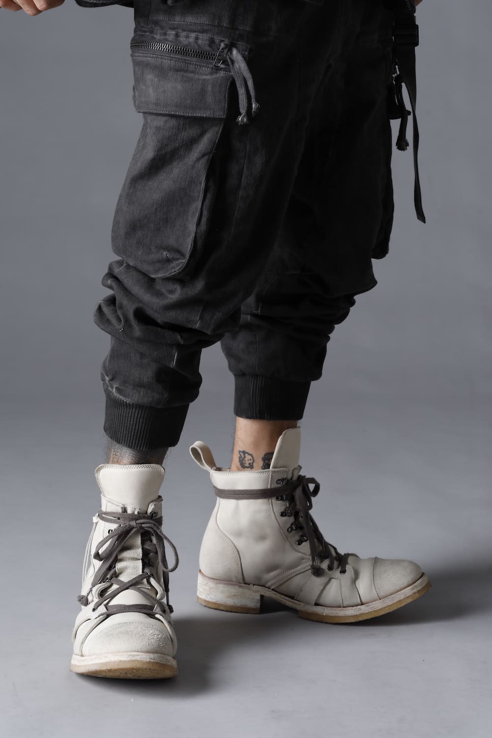 Horse Leather Ankle Boots   Bone White