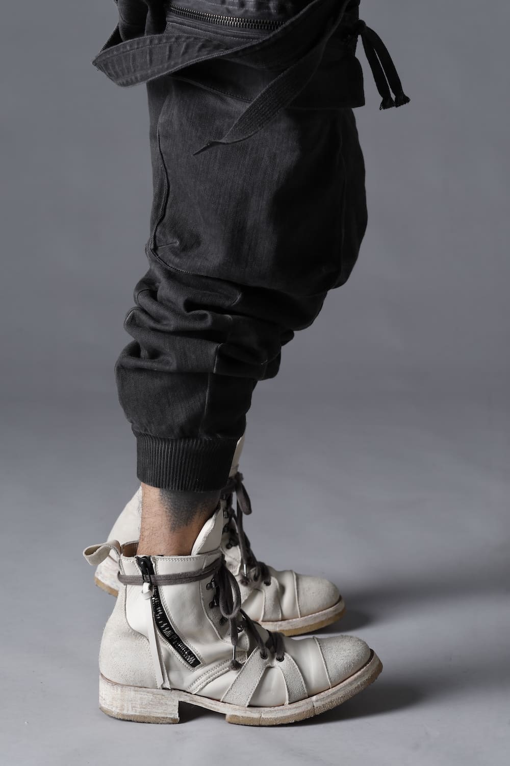 Horse Leather Ankle Boots   Bone White