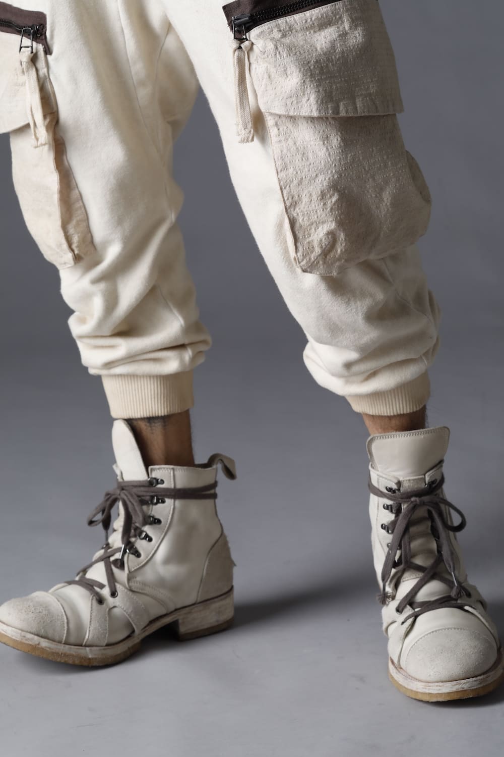 Horse Leather Ankle Boots   Bone White