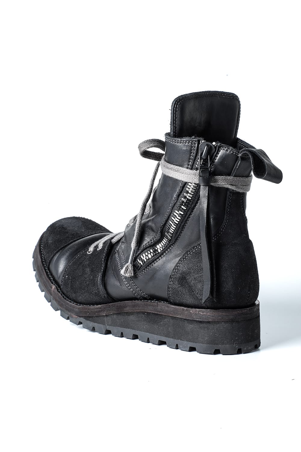 Horse Leather Lace-Up Sneaker Boots   Bone White