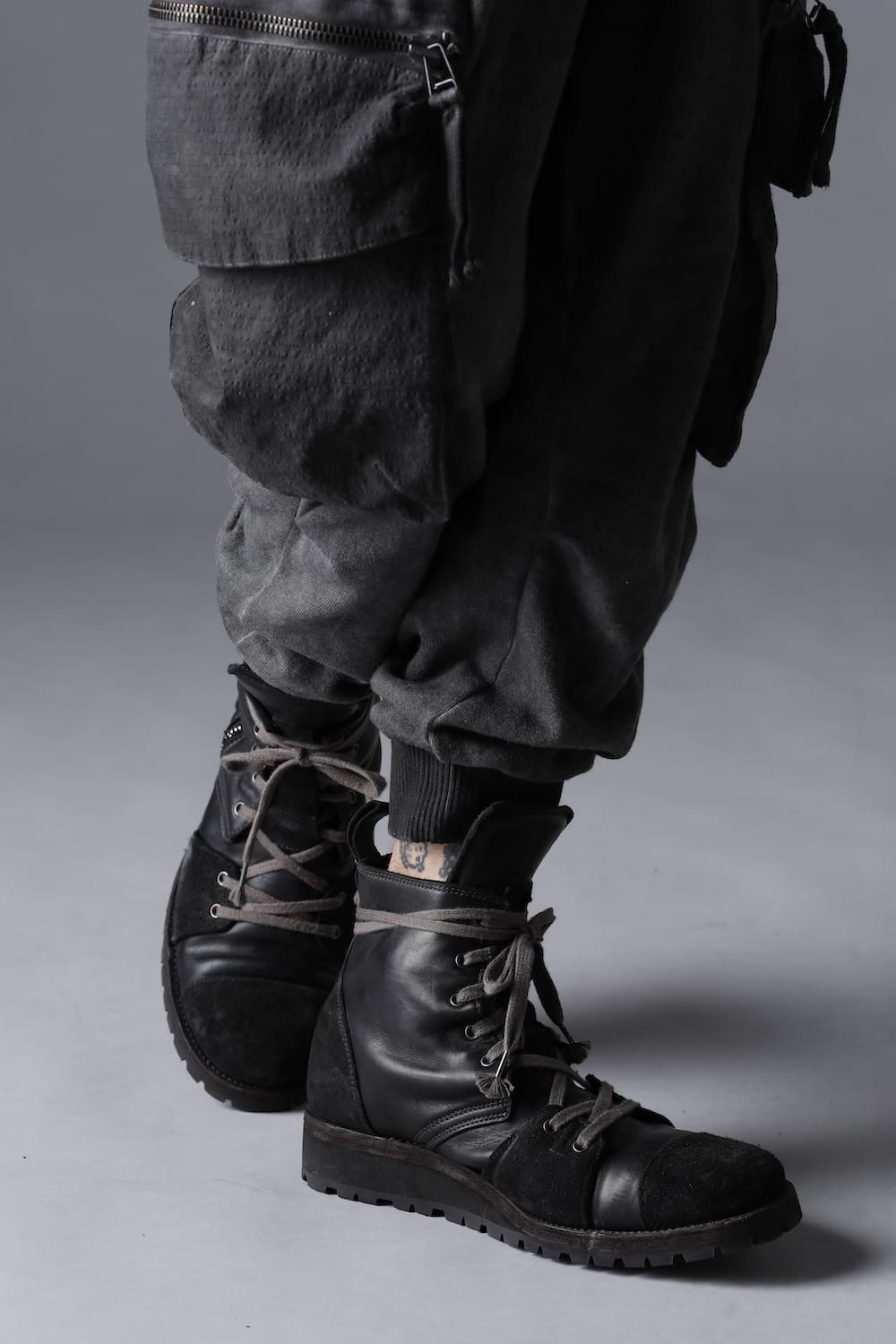 Horse Leather Lace-Up Sneaker Boots   Bone White