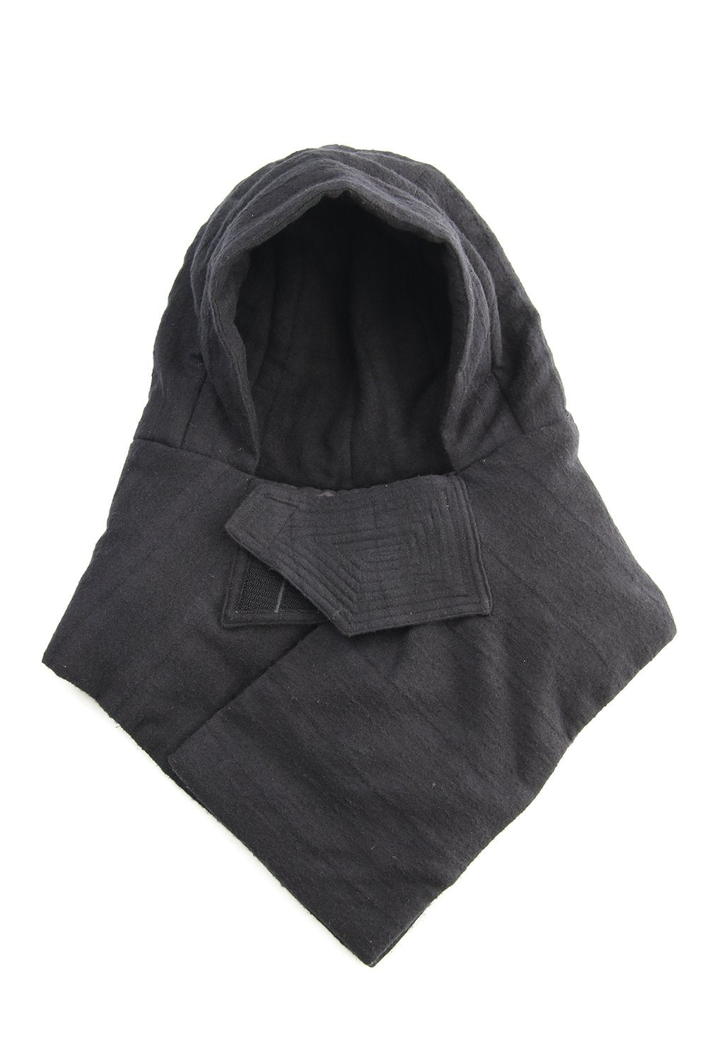 Wool x Rayon x Cotton Jacquard Striped Down Hood Snood