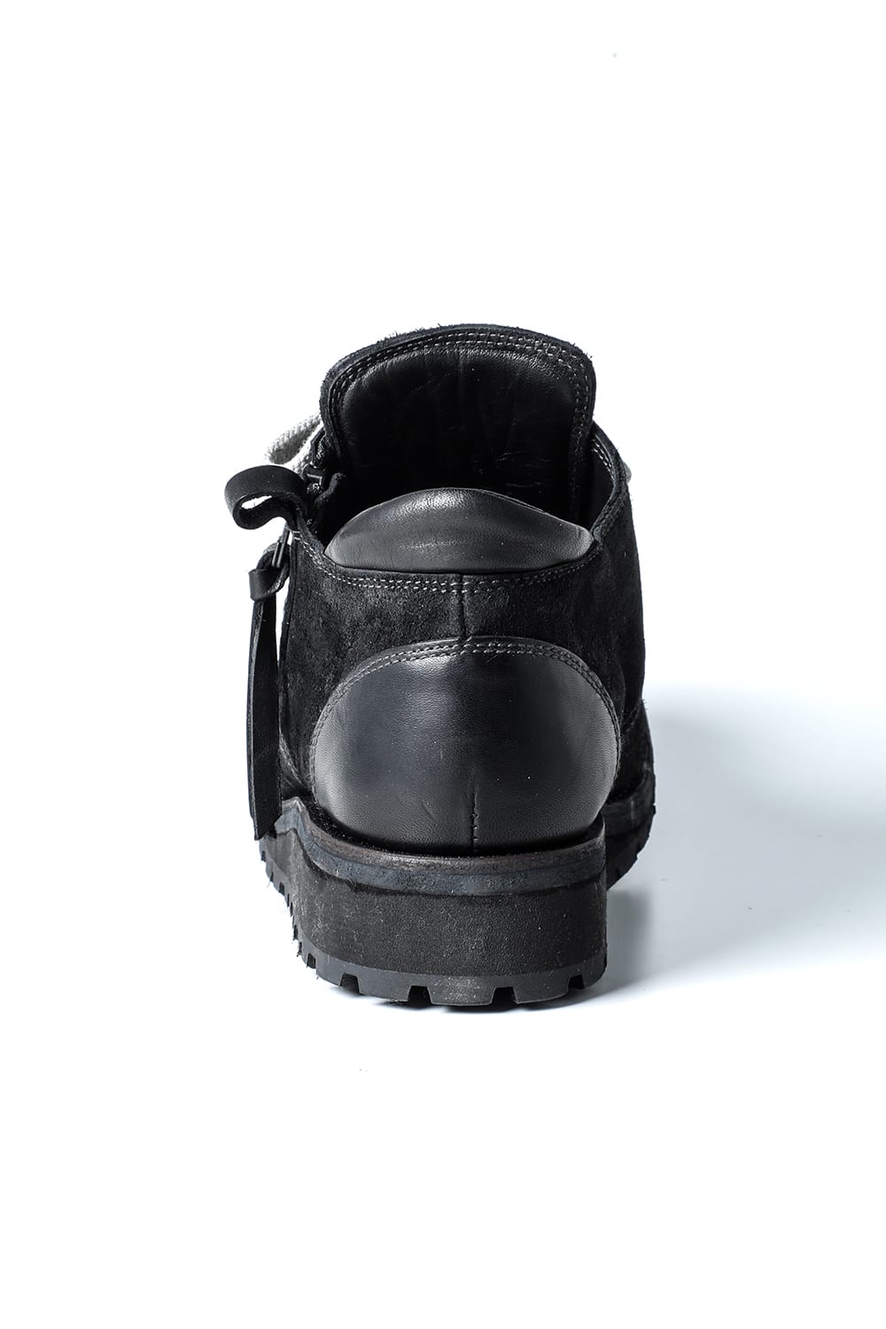 Horse Leather Flat Sole Sneakers Derby Shoes  Black