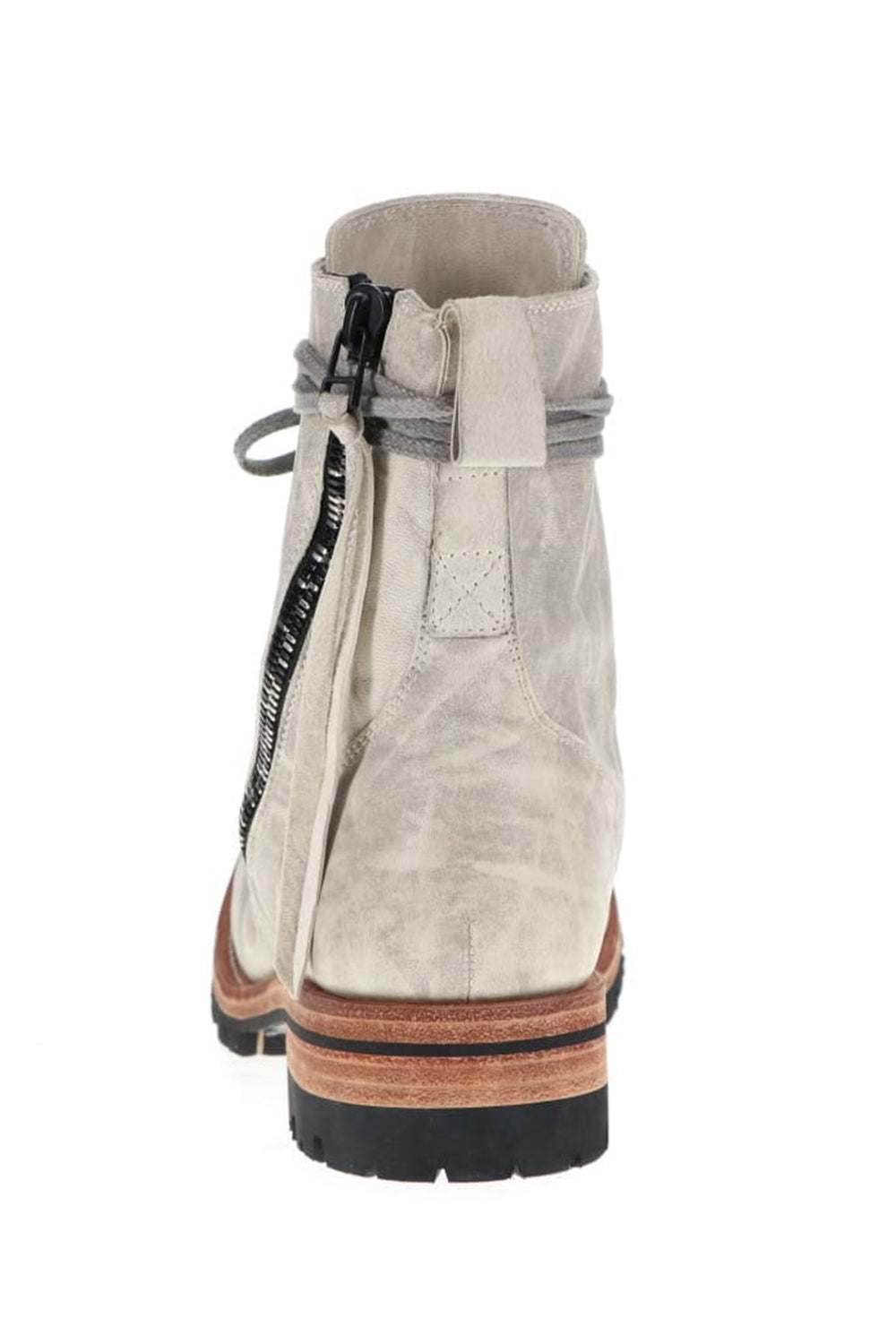 Horse Leathe Lace Up Boots Dusty White