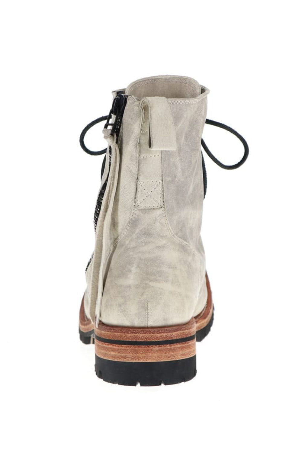 Horse Leathe Lace Up Boots Dusty White