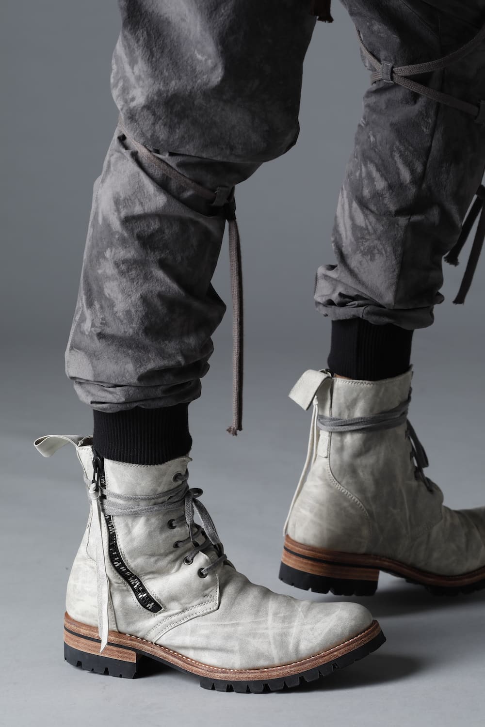 Horse Leathe Lace Up Boots Dusty Brown