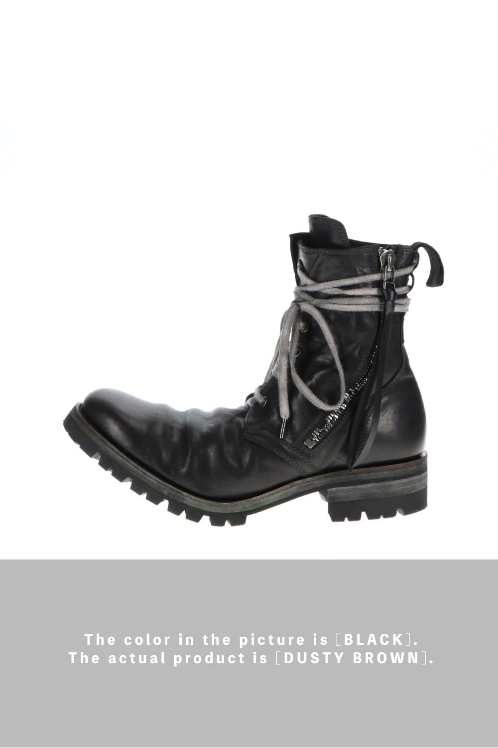 Horse Leathe Lace Up Boots Dusty Brown