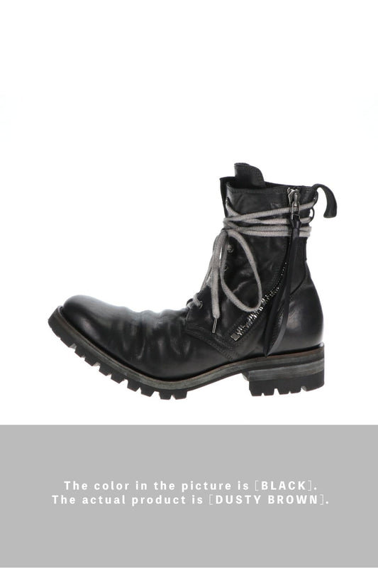 Horse Leathe Lace Up Boots Dusty Brown