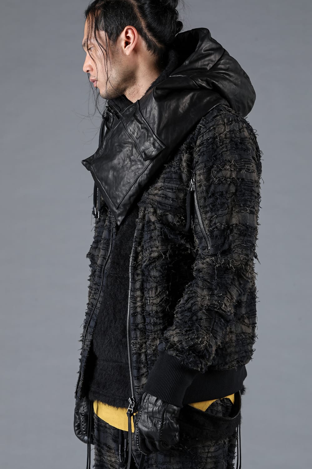 Horse Leather Down Hood Scarf