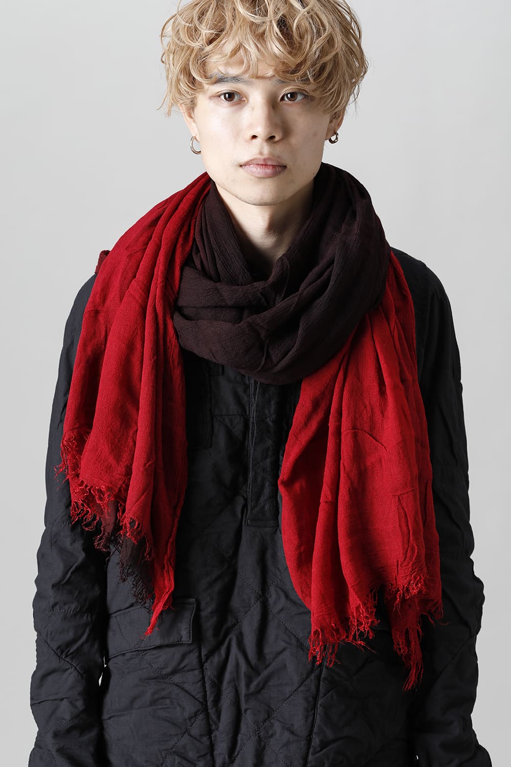 Silk Rayon Gradation Dye Stole Red