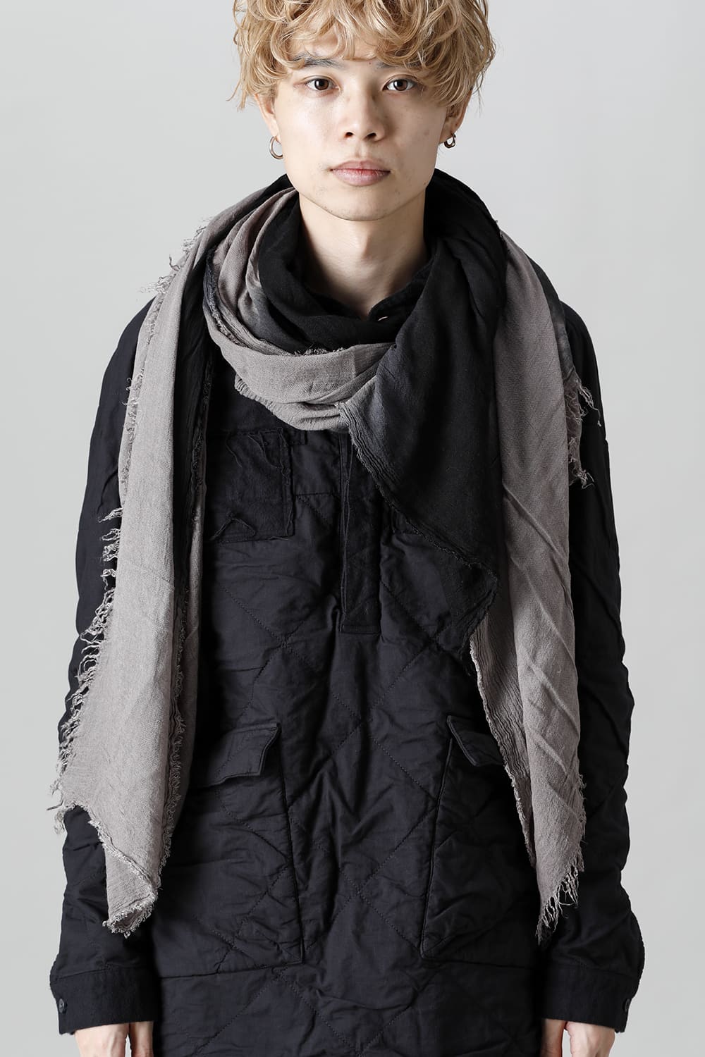 Silk Rayon Gradation Dye Stole Black