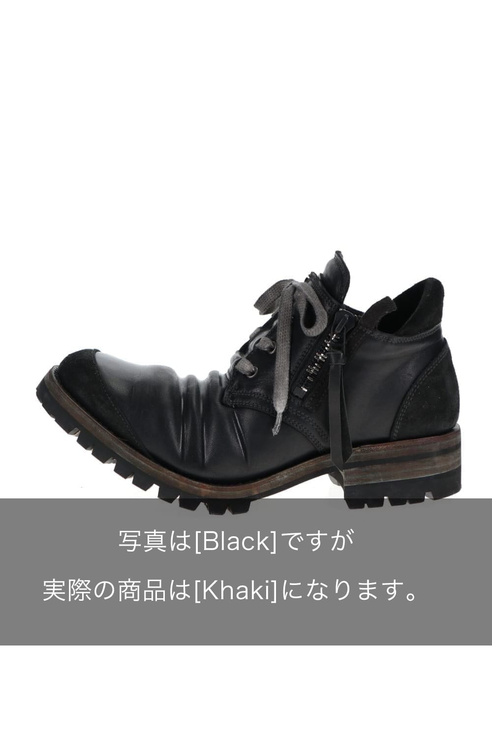 Horse Leather Sneakers Derby Shoes  Khaki