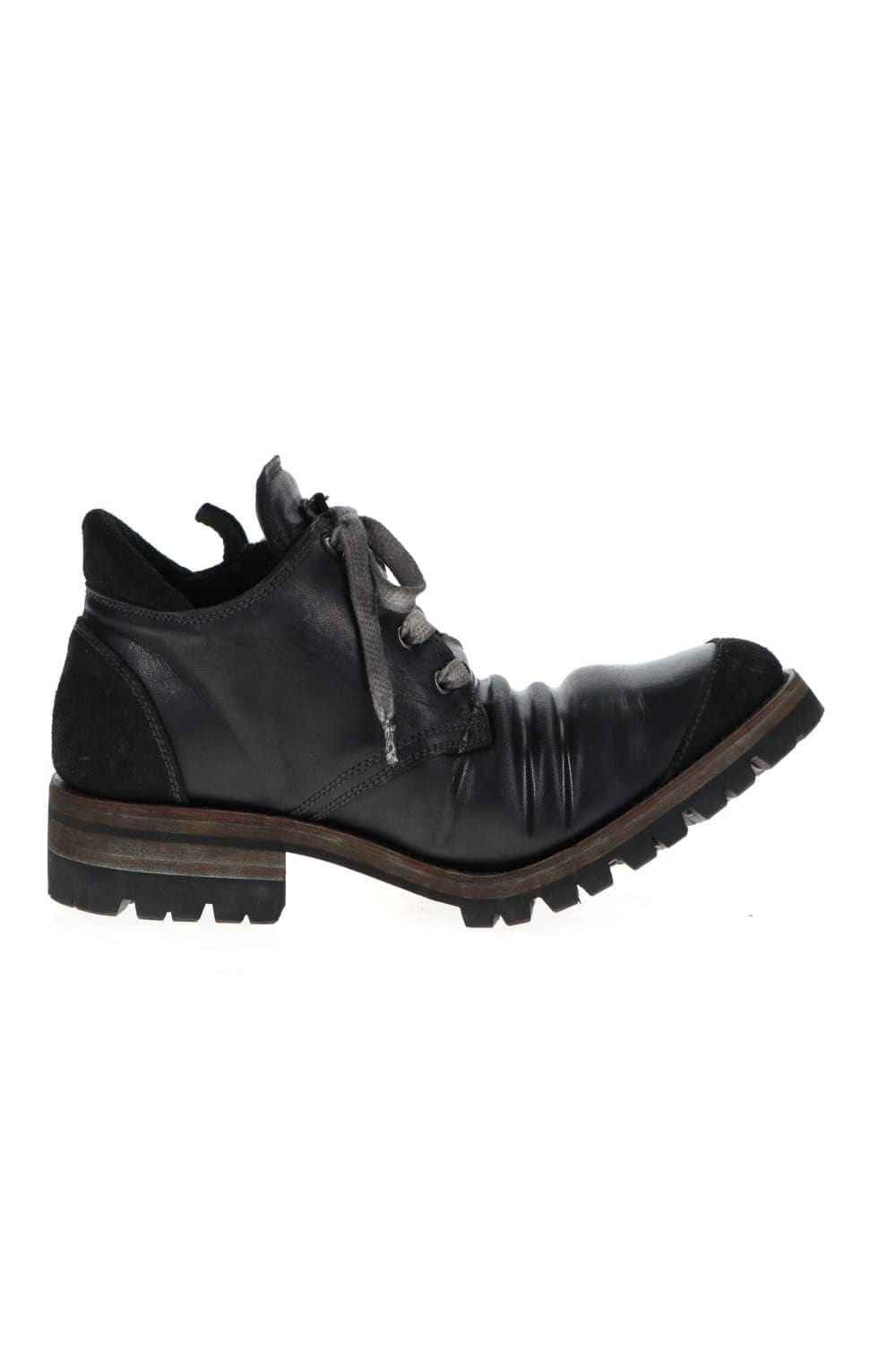 Horse Leather Sneakers Derby Shoes  Black