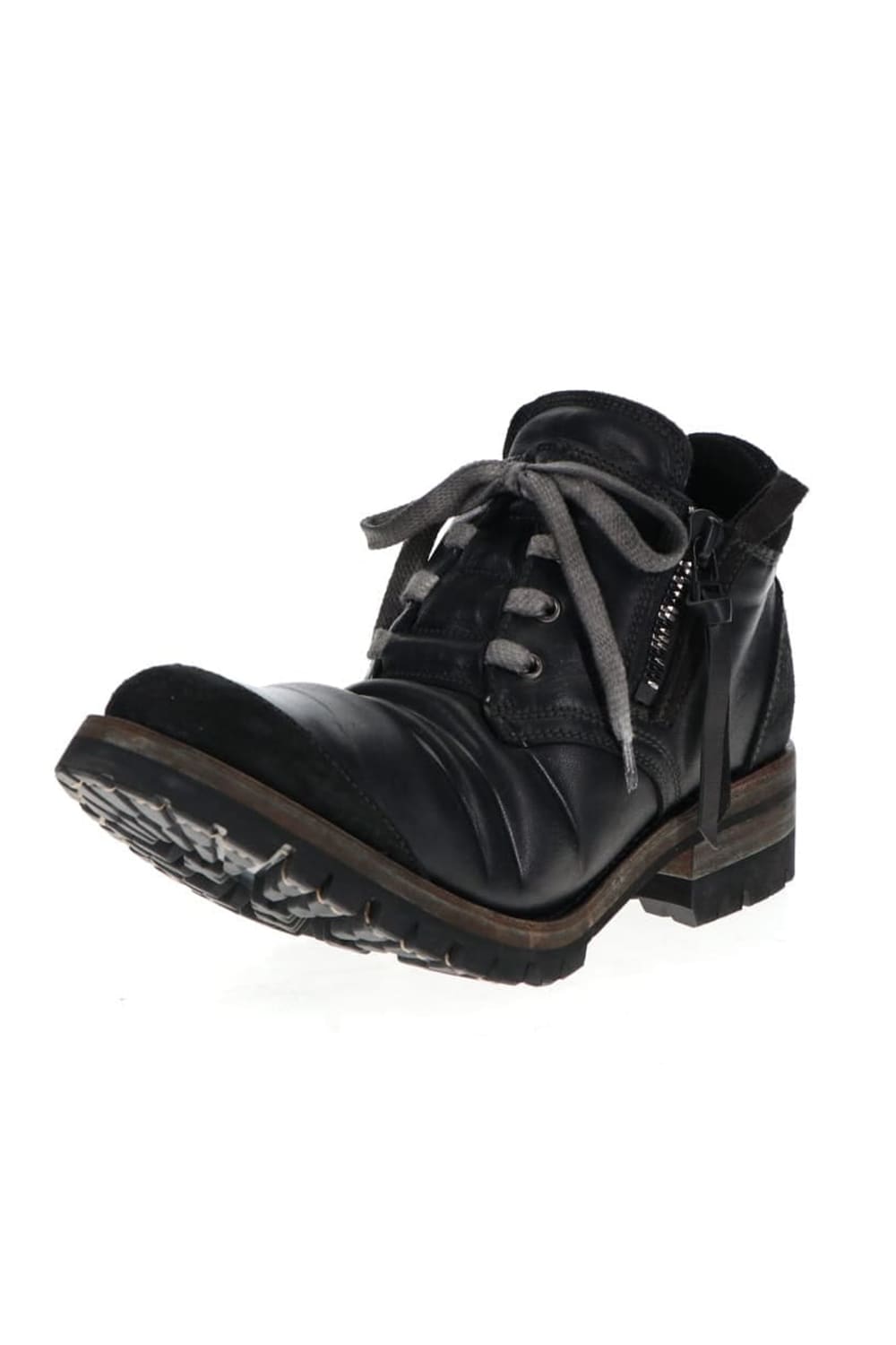 Horse Leather Sneakers Derby Shoes  Black