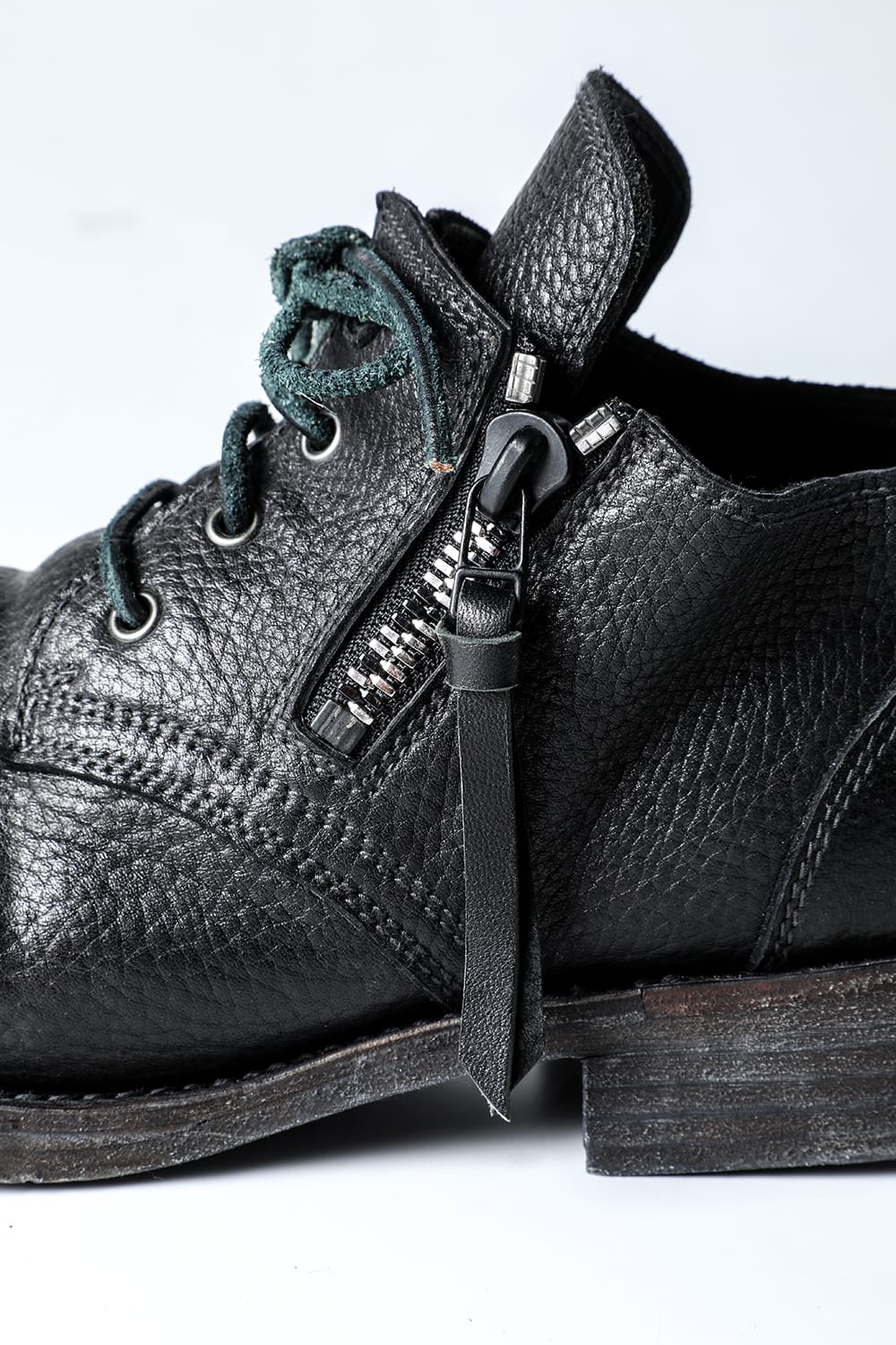 Horse Leather Derby Shoes  Black